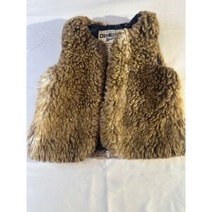 OshKosh B'gosh Toddler Girls Faux Fur Vest Brown 18 Months